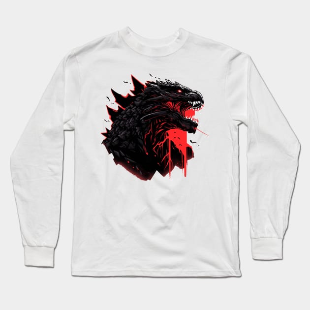 godzilla Long Sleeve T-Shirt by piratesnow